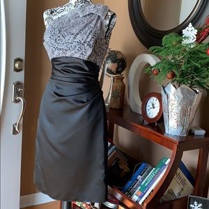 Mackenzie Michaels Bridesmaid Dress Satin Raw Lace